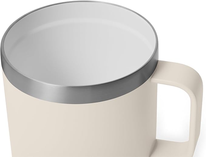 YETI Rambler 14 oz Ceramic Lined Stackable Mug, Vacuum Insulated, Stainless Steel with MagSlider Lid, Cape Taupe