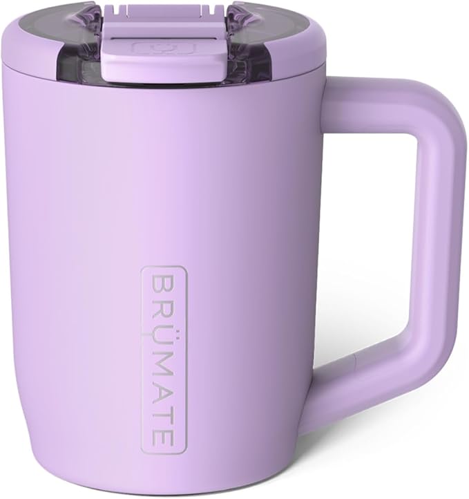 BrüMate Müv - 15oz 100% Leak Proof Insulated Coffee Mug with Handle & Lid - Stainless Steel Coffee Travel Mug - Double Walled Coffee Cup (Lavender)