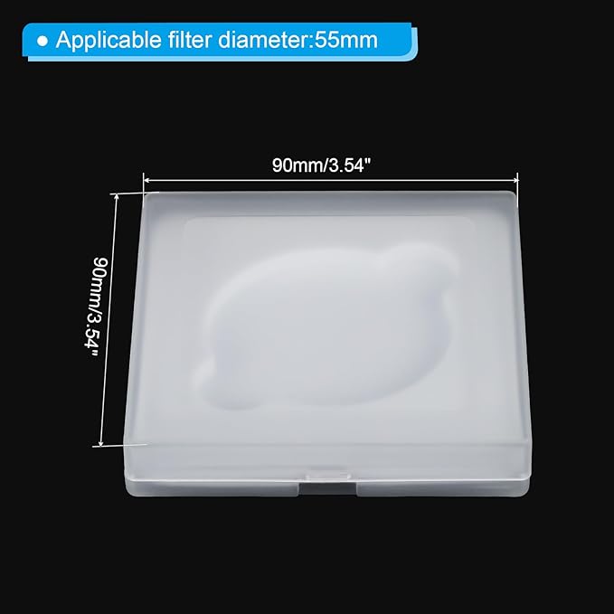 PATIKIL 55mm Lens Filter Case, 3pcs Camera Filter Case Portable Lens Filter Box Water Resistant Dustproof Plastic for Photography Filter Storage