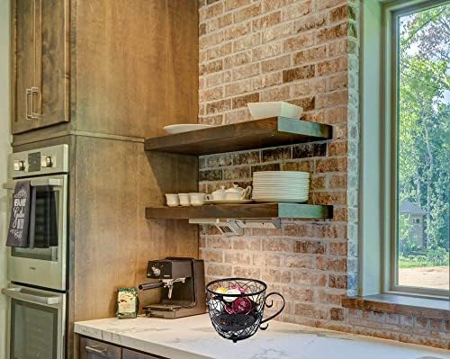 Coffee Pod Holder Large Capacity K Cup Holder, Multiuse Coffee Station Organizer, Espresso Capsule Storage, Wire Basket for food for Coffee Bar Counter, Black