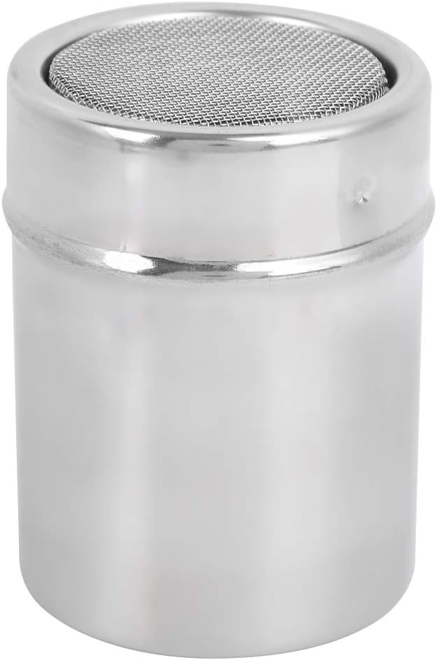 Stainless Steel Powder Shaker Sugar Powder, Fine Mesh Shaker Powder Cans for baking soda Cocoa Cornstarch