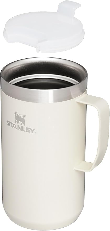 Stanley Stay-Hot Camp Mug 12 oz & 24 oz | Press Fit Drink Through Lid | Cup for Coffee, Tea and Drinks | Insulated Stainless Steel Coffee Mug | BPA-Free