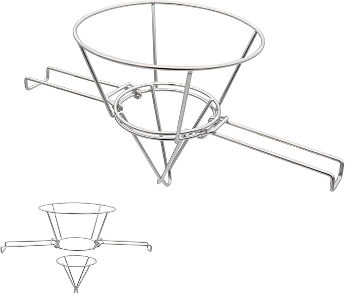 10" Deep Fryer Oil Filter Stand, with Folding Arms and Easy to store for Deep Fryers, Cooking Oil Filter Holder, Maple Syrup Cone Detachable Filter Stand