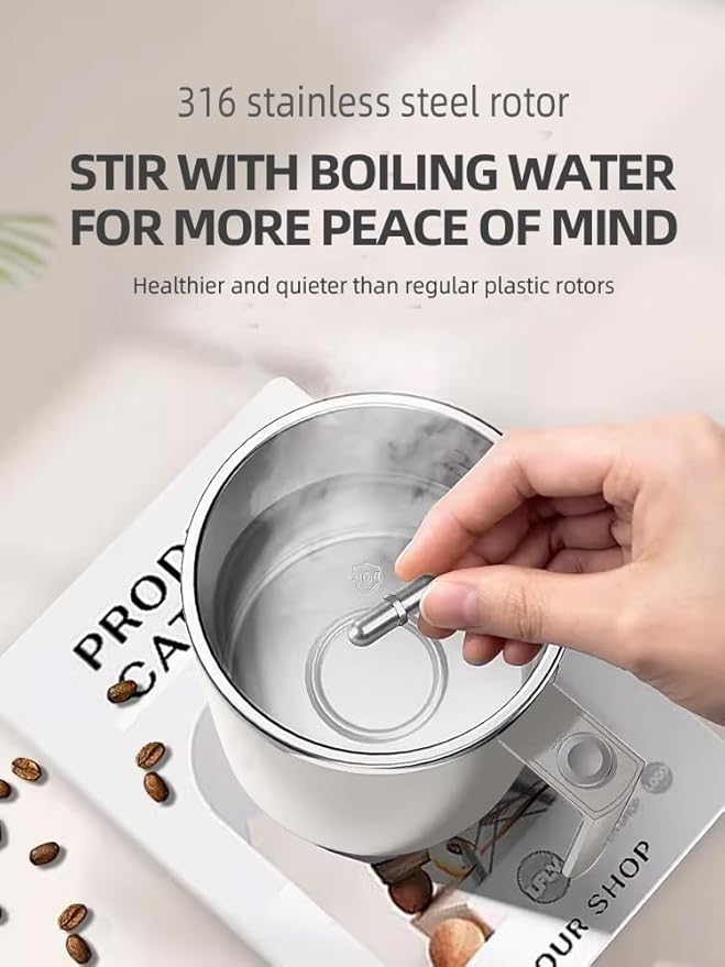 Self Stirring Mug,Self Stirring Coffee Mug, Suitable for Coffee, Milk, Cocoa and Other Beverages (White)