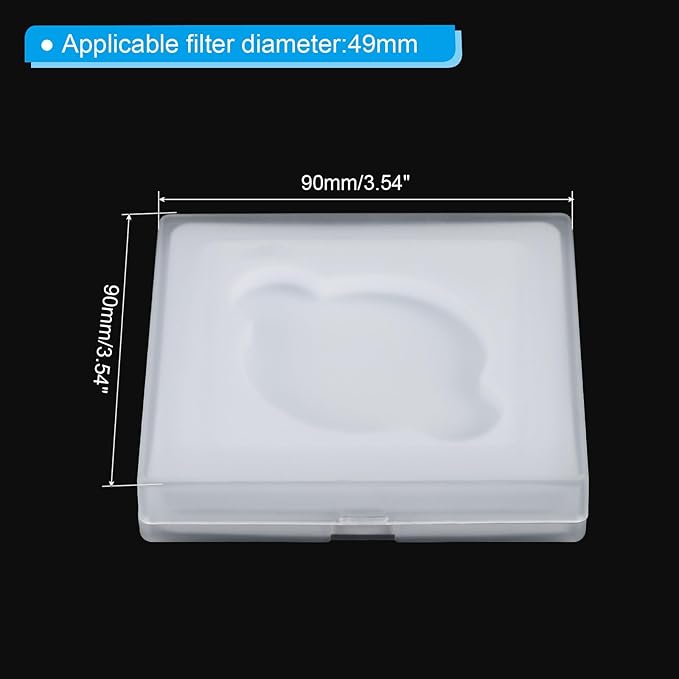 PATIKIL 49mm Lens Filter Case, 1pcs Camera Filter Case Portable Lens Filter Box Water Resistant Dustproof Plastic for Photography Filter Storage
