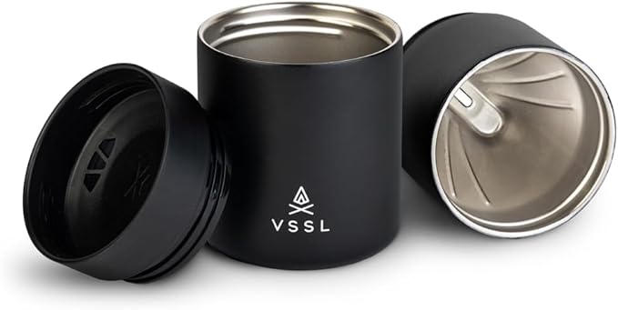VSSL Nest Pour Over Coffee Set, Transportable and Compact Pour Over Set with 10 oz Double Walled Mug