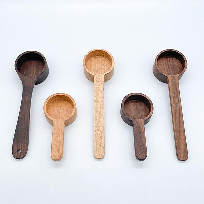 Coffee Scoop, Coffee Spoons,CISHNOU Korean Style Beech Wooden Coffee Ground Spoon, Measuring for Ground Beans or tea, Soup Cooking Mixing Stirrer Kitchen Tools Utensils, 1 Wooden Tea Scoop