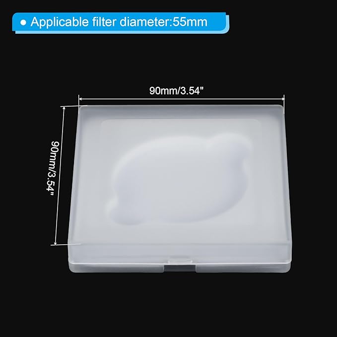 PATIKIL 55mm Lens Filter Case, 2pcs Camera Filter Case Portable Lens Filter Box Water Resistant Dustproof Plastic for Photography Filter Storage