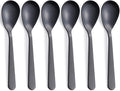 Matte Black Demitasse Espresso Coffee Spoons, Stainless Steel Satin Finish, Mini Teaspoons, Sugar Spoons, 4.7-inch, Set of 6
