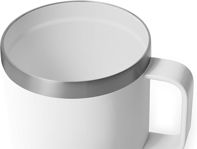 YETI Rambler 14 oz Ceramic Lined Stackable Mug, Vacuum Insulated, Stainless Steel with MagSlider Lid, White