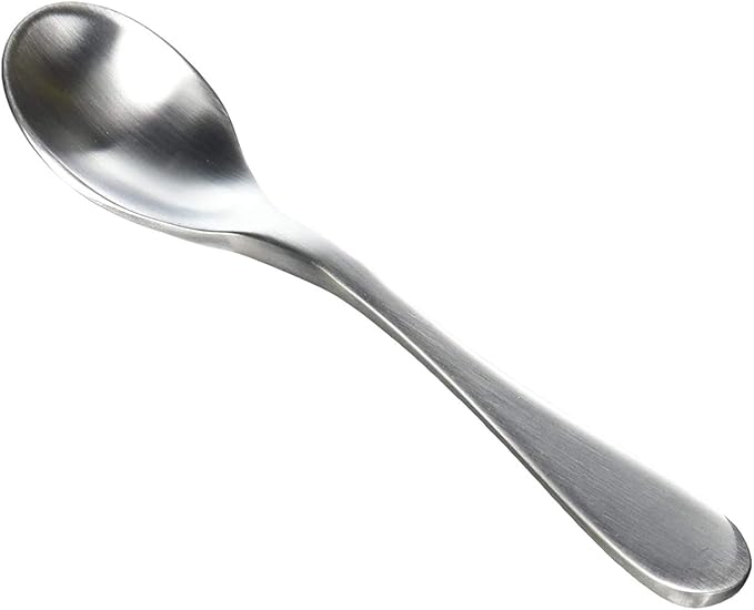 Knork Stainless Steel Demitasse Spoon (Set of 6), Matte Silver, Tiny Coffee-Appetizer Specialty Spoons, Specialty Demitasse