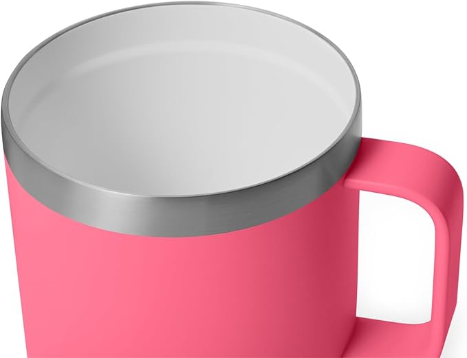 YETI Rambler 14 oz Ceramic Lined Stackable Mug, Vacuum Insulated, Stainless Steel with MagSlider Lid, Tropical Pink