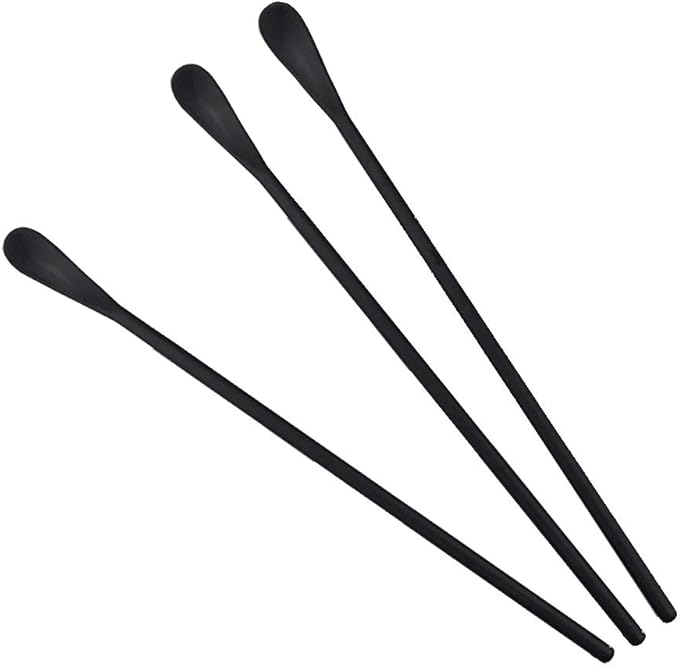 JASHII Black Matte Long Handle Spoon Cocktail Mixing Stirring Spoons Iced Tea Coffee Spoons with 8.6 inch Long Handle Brushed SUS304 Stainless Steel, 3-Piece
