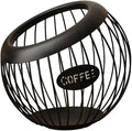 Coffee Pod Holder Large Capacity Coffee Pod Storage Metal Kitchen Countertop Organizer for Home Office Black A