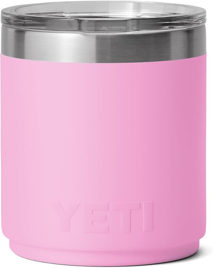 YETI Rambler 10 oz Stackable Lowball 2.0, Vacuum Insulated, Stainless Steel with MagSlider Lid, Power Pink