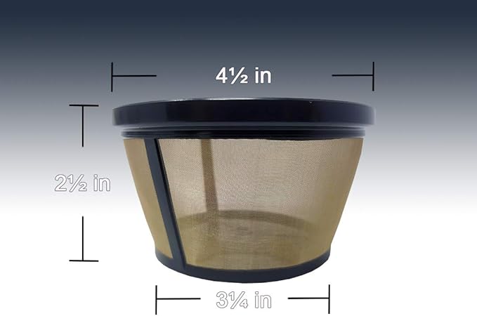 GoldTone Reusable 8-12 Cup Basket Filter fits Black & Decker Coffee Machines and Brewers. Replaces Black & Decker Reusable Coffee Filter and Permanent Coffee Basket Filter (2 Pack)