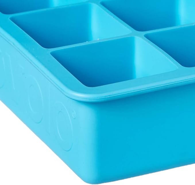Tovolo Perfect Cube Ice Mold Trays, Sturdy Silicone, Fade Resistant, 1.25" Cubes, Assorted, Set of 4