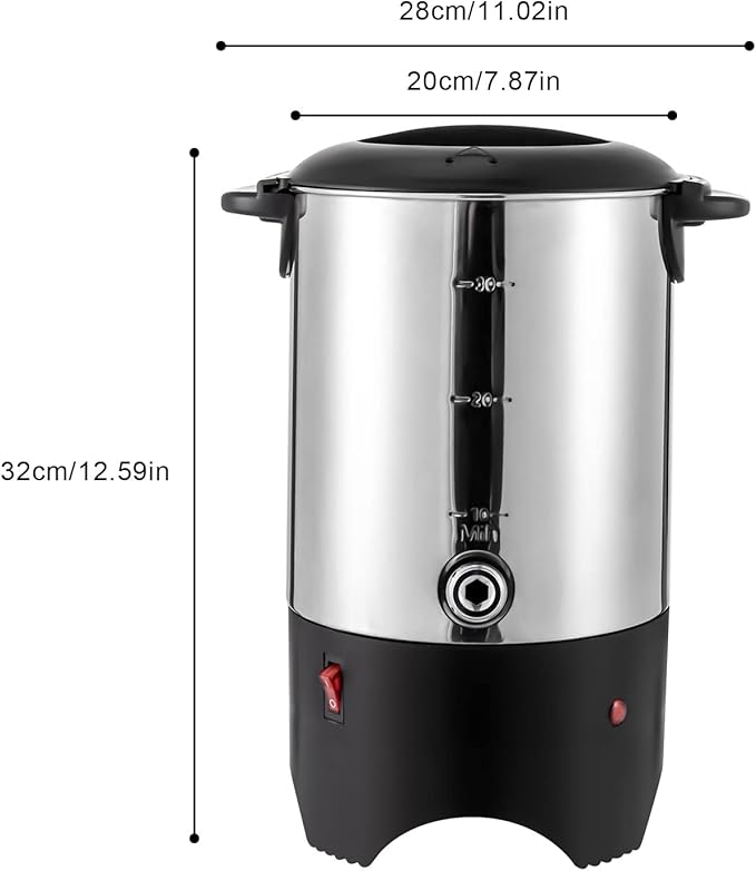 Commercial Coffee Maker,Stainless Steel Coffee Urn, Coffee Maker Hot Water Urn for Catering (5.2L/175Oz Silver)