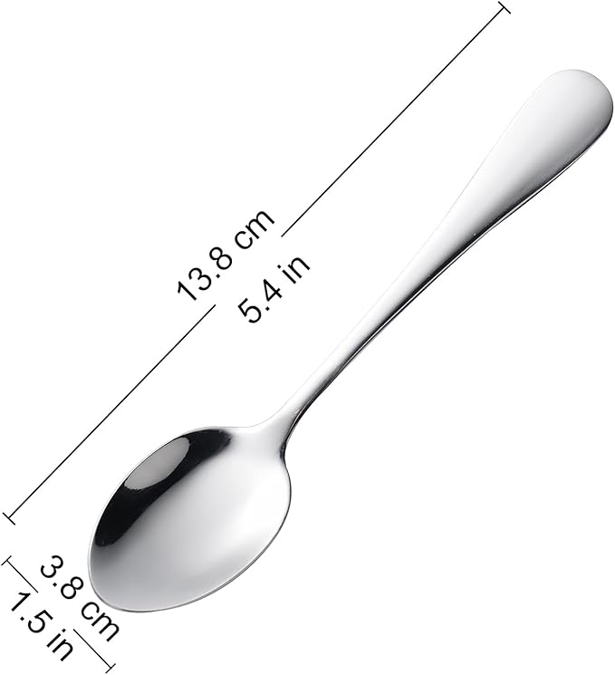 Demitasse Espresso Spoons Set of 12, Stainless Steel Mini Coffee Spoons for Dessert, Tea, Appetizer, Dishwasher-Safe Tiny Stirring Small Teaspoons