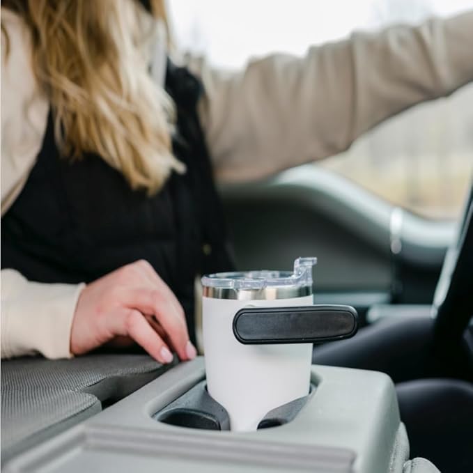 OUTSIDER All Day Stainless Steel Vacuum Insulated Coffee Mug/Cup with Rotating Handle and Spill Proof Lid – Great Travel Tumbler for Outdoor, Home, Office – 17 ounces, Gray