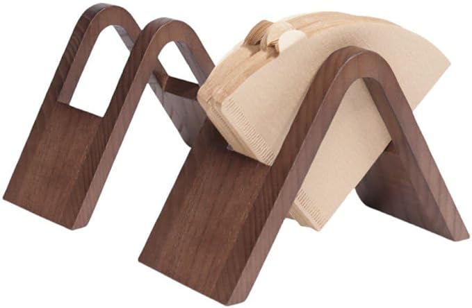 Coffee Filter Holder, Wooden Cone Coffee Paper Storage Rack, Coffee Filter Paper Container Dispenser, Coffee Filter Paper Stand Rack