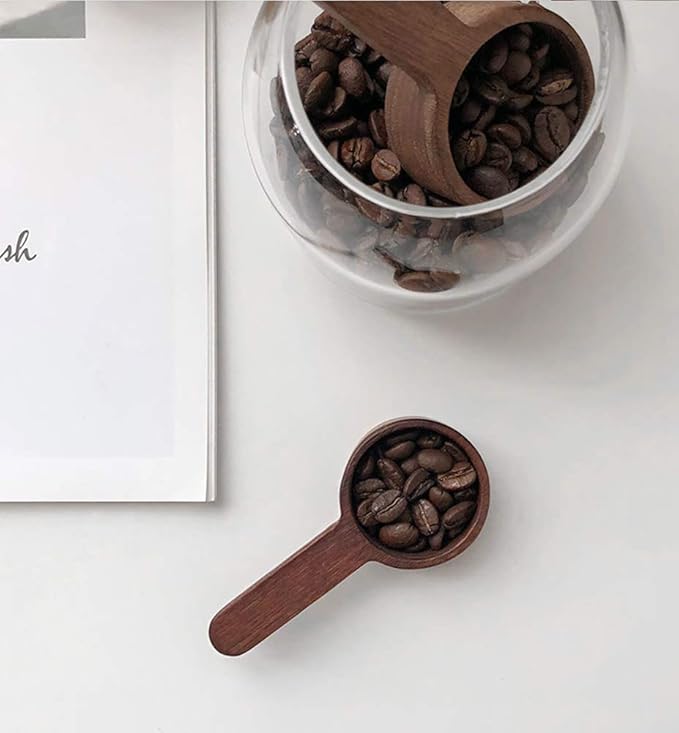 Coffee Spoons,CISHNOU Wooden Tablespoon Scoop Wooden Coffee Ground Spoon Measuring for Ground Beans or Tea Soup Cooking Mixing Stirrer Kitchen Tools Utensils