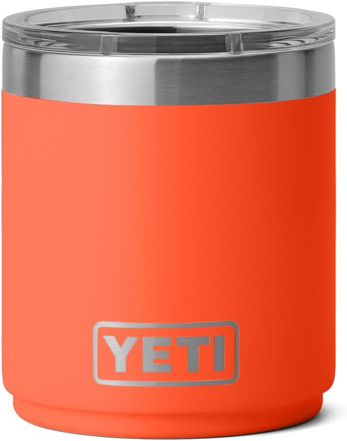YETI Rambler 10 oz Stackable Lowball 2.0, Vacuum Insulated, Stainless Steel with MagSlider Lid, Papaya