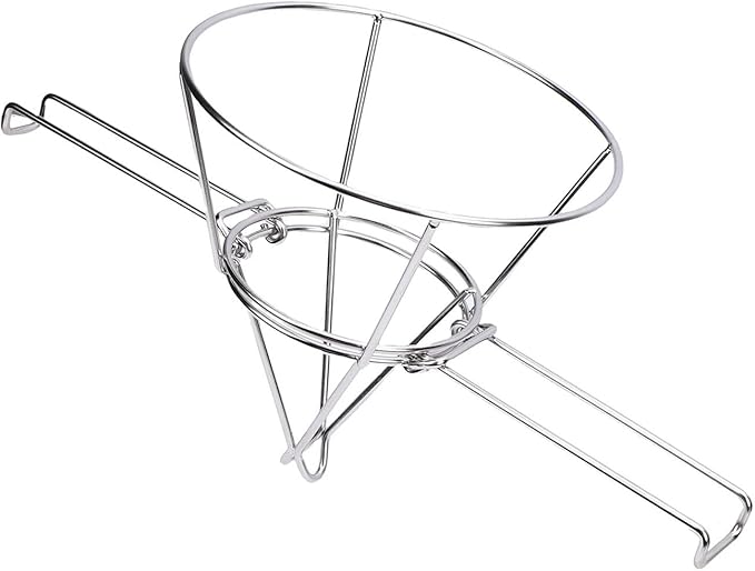 Oil Filter Filter Rack Oil Filter Holder 9.3 Inch 304 Stainless Steel Fryer Oil Filter Cone with Folding Arm for Kitchen Deep Fryer Oil Filtration