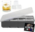 GORILLA GRIP Slow Melting Large Silicone Ice Cube Tray for Freezer, Easy to Push 8 Giant Square Cubes, Use for Cocktails, Iced Coffee, Water Bottle, Frozen Puree, Kitchen Bar Essentials, 1 Pack, Gray