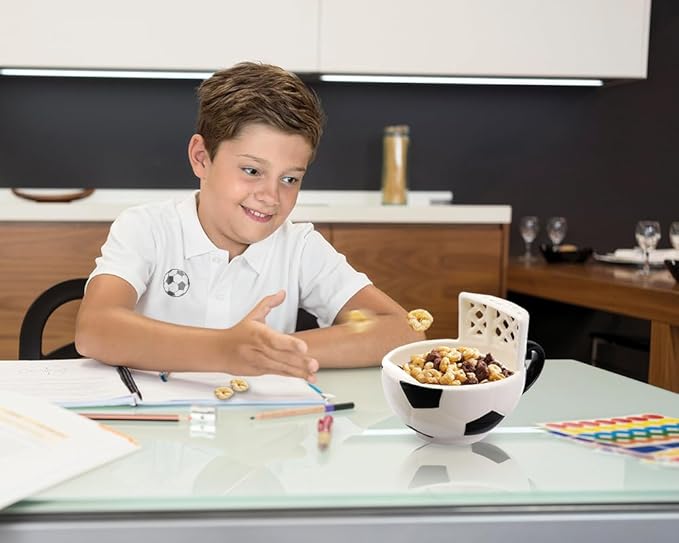 MAX'IS Creations The Soccer Mug with a Goal, Sports Soccer Gifts for Kids Boys 8-12 12-14 Girls Coach Gift Men Mom Funny Coffee Mug Ball Cereal Bowl, 14oz