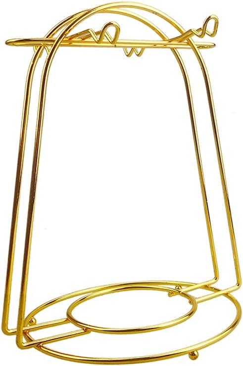 YY YEARCHY Coffee Mug Holder, Espresso Cups Holder Cup Drying Rack Cups Drainer Stand Metal Mug Tree Cups Organizer with 4 Hook Hangers for Kitchen Counter and Tea Party(Gold)