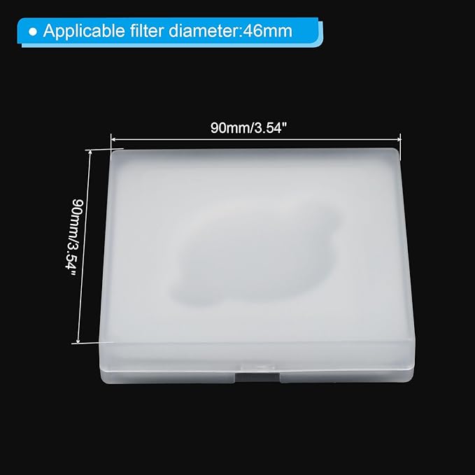 PATIKIL 46mm Lens Filter Case, 2pcs Camera Filter Case Portable Lens Filter Box Water Resistant Dustproof Plastic for Photography Filter Storage