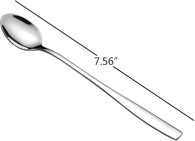 Long Handle Iced Tea Spoon, Stainless Steel Ice Cream Spoon, Set of 16