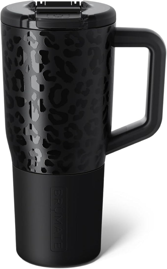 BrüMate Müv - 25oz 100% Leak Proof Insulated Coffee Mug with Handle & Lid - Stainless Steel Coffee Travel Mug - Double Walled Coffee Cup (Onyx Leopard)