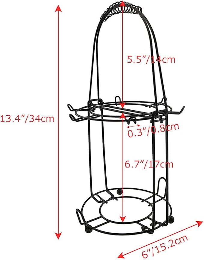 YY YEARCHY Coffee Mug Holder, Espresso Cups Holder Cup Drying Rack Cups Drainer Stand Metal Mug Tree Cups Organizer with 6 Hook Hangers for Kitchen Counter and Tea Party(Black)
