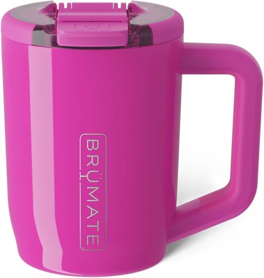 BrüMate Müv - 15oz 100% Leak Proof Insulated Coffee Mug with Handle & Lid - Stainless Steel Coffee Travel Mug - Double Walled Coffee Cup (Vivid Magenta)