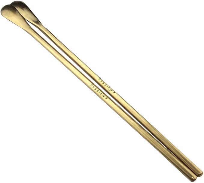 JASHII Gold Matte Long Handle Spoon Cocktail Mixing Stirring Spoons Iced Tea Coffee Spoons with 8.6 inch Long Handle Brushed SUS304 Stainless Steel, 3-Piece