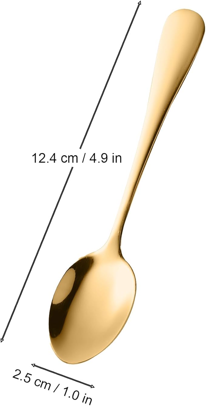 Demitasse Espresso Spoons Set of 6, Gold Stainless Steel Mini Coffee Spoons for Dessert, Tea, Appetizer, Dishwasher-Safe Tiny Stirring Small Teaspoons