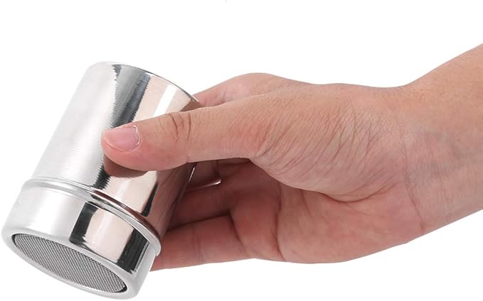 Stainless Steel Powder Shaker Sugar Powder, Fine Mesh Shaker Powder Cans for baking soda Cocoa Cornstarch