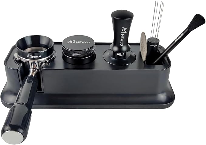 7 Pack Espresso Tamper Station&Coffee Distributor Tamper&Espresso WDT Stirrer&Coffee Tamping&Brush&Coffee Dosing Funnel&Espresso Puck Screen, Espresso Accessories for Bar Home Office (58 mm)