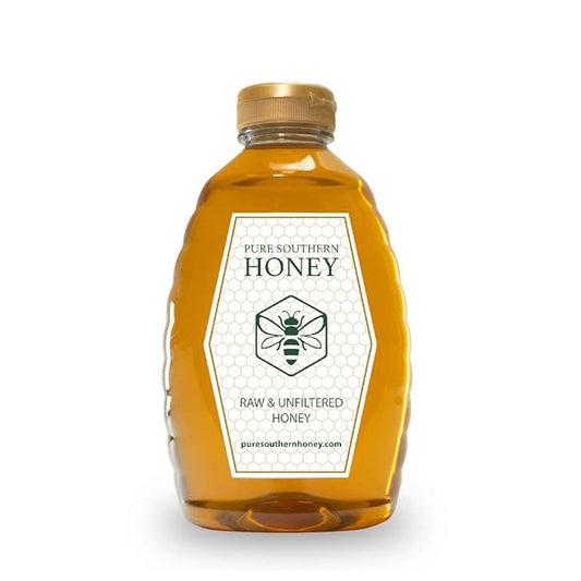 100% Authentic, USA - Made Raw Unfiltered Honey, Pure Southern Honey [ 2 lb] - Unheated - Non - GMO, No Additives, All - Natural Sweetener- Squeeze Bottle With Flip Top