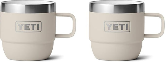 YETI Rambler 6 oz Stackable Mug, Stainless Steel, Vacuum Insulated Espresso/Coffee Mug, 2 Pack