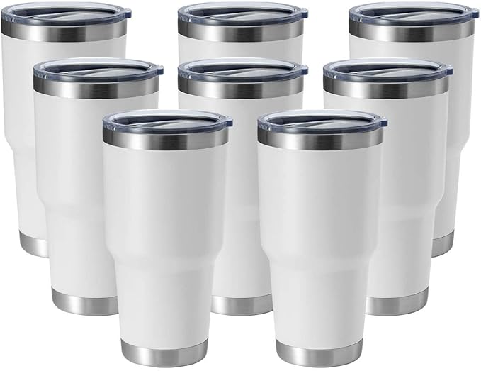 HASLE OUTFITTERS 30oz Stainless Steel Tumbler, Double Wall Vacuum Insulated Travel Mug Tumbler, Durable Insulated Coffee Mug, Gift Box Set （Glacier, 8