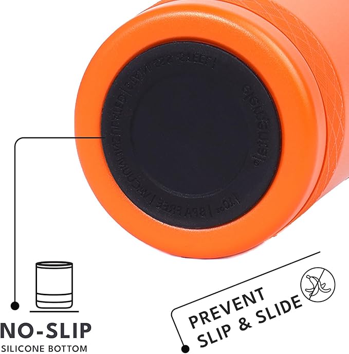 Elemental Recess Lowball Tumbler, 10oz Triple Wall Stainless Steel Cup with Non-Shattered Tritan Lid, Insulated Whiskey Glass, Insulated Coffee Tumbler Mug for Hot & Cold Drinks - Orange