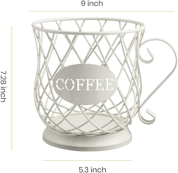 TreeLen White Medium Coffee Pod Capsule Storage Holder for 35 K Cups Capacity K Cup Holder K Cup Organizer