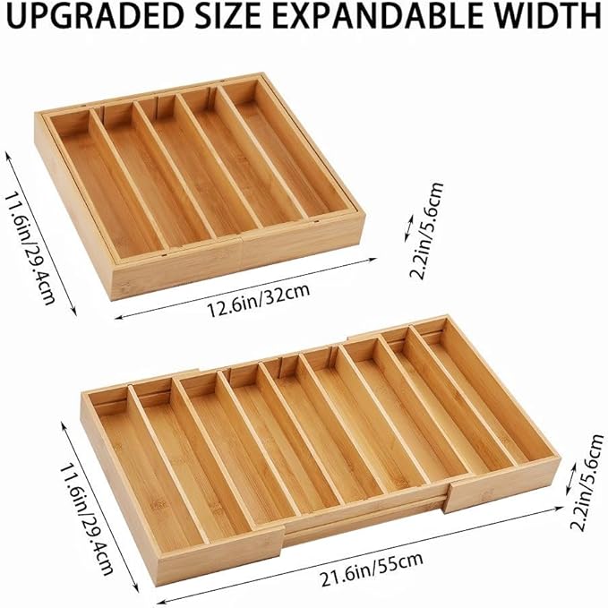 K Cup Holder Bamboo Coffee Pod Holder Drawer Organizer, Expandable K Cup Pod Storage Tea Bag Storage for Coffee Station Home Office and Kitchen