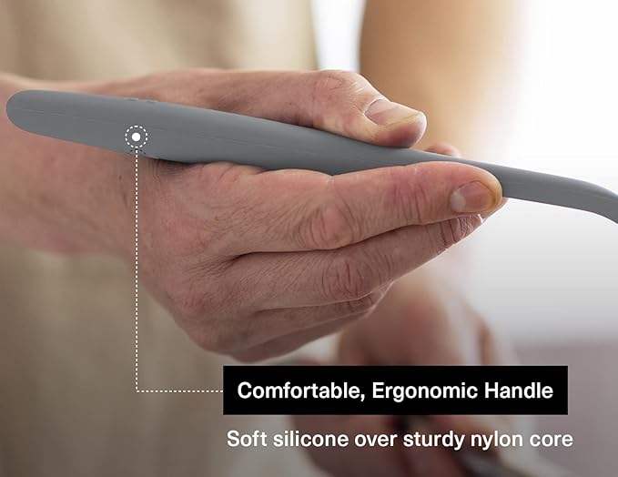 Misen Silicone Mixing Spoon - Professional-Grade, Dishwasher Safe - No Scratch Nonstick-Safe Kitchen Tool for Stirring, Scraping, and Serving - Stong, Durable, Heat Resistant - Gray