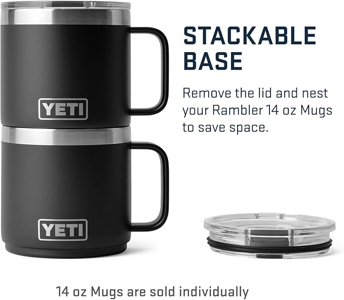 YETI Rambler 14 oz Stackable Mug, Vacuum Insulated, Stainless Steel with MagSlider Lid