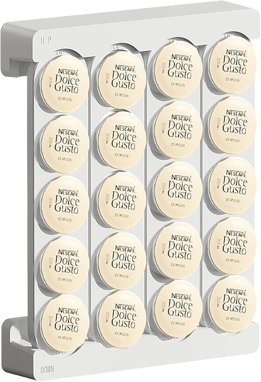 SAVORI Coffee Pod Storage Wall-Mounted Holder Organizer Compatible with 20 Keurig K-Cup Pods (White)