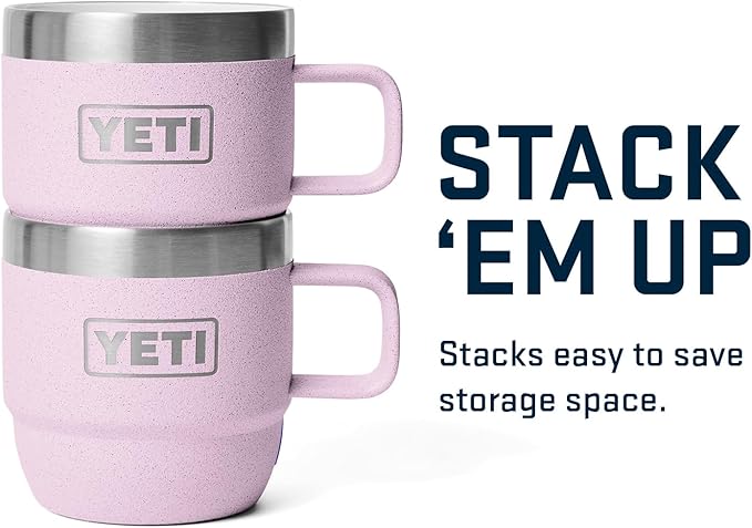 YETI Rambler 6 oz Stackable Mug, Stainless Steel, Vacuum Insulated Espresso/Coffee Mug, 2 Pack